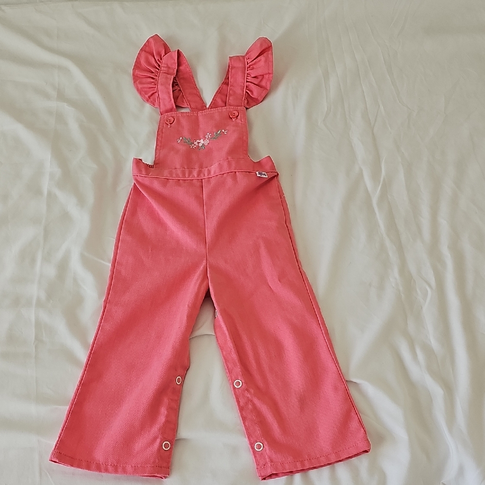 Garanimals Coral Pink Ruffle-Strap Overalls